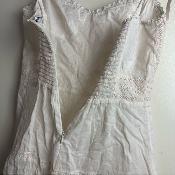 Reformation Off White Maeve Organic Cotton Embroidered Tie Sleeves Mini Dress 4 - Picture 10 of 16